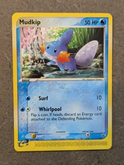 Pokemon Card 2003 MUDKIP 018 Non-Holo Nintendo Black Star Promo E-Reader NM - Image 1