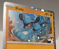 Riolu 076/132 Cosmo Holo Prize Pack Series 9 Pokemon Play! Mint Condition Swirl - Image 1