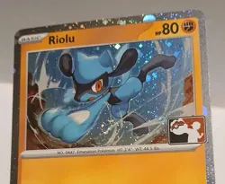 Riolu 076/132 Cosmo Holo Prize Pack Series 9 Pokemon Play! Mint Condition Swirl - Image 2