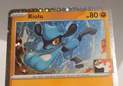 Riolu 076/132 Cosmo Holo Prize Pack Series 9 Pokemon Play! Mint Condition Swirl - Image 3