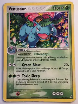 Venusaur 28/100 EX Crystal Guardians Holo Rare English Pokemon VINTAGE 2006 - HP - Image 1