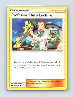 Professor Elm's Lecture 188/214 Uncommon Lost Thunder Pokemon Lightly Played - Image 1
