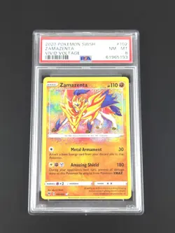 Zamazenta 102/185 Pokemon Card Vivid Voltage - Amazing Rare - PSA 8 - Image 1