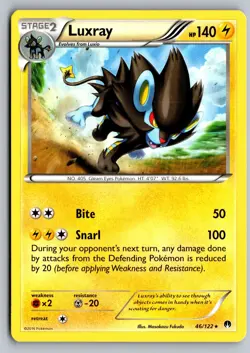 Luxray 46/122 Rare BREAKpoint Pokemon Moderately Played - Image 1