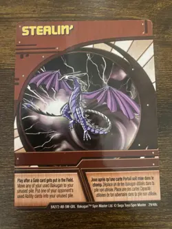 Bakugan STEALIN' Red Ability Card BA272-AB-SM-GBL 29/48c - Image 1