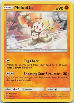 Pokemon Meloetta Rare 123/236 Unified Minds LP Saitou - Image 1