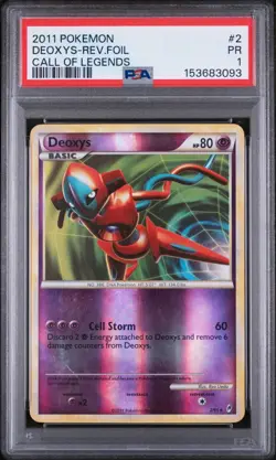 PSA 1 PR 2011 Pokemon Call of Legends Deoxys Reverse Holo Foil Rare 2/95 - Image 1