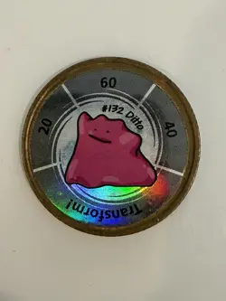 1999 Nintendo Hasbro Pokemon Battling Coin #132 DITTO - Image 1