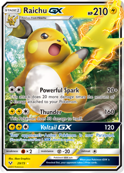 Raichu GX 29/73 Holo GX Rare Shining Legends Pokemon Holo Lightly Played - Image 4
