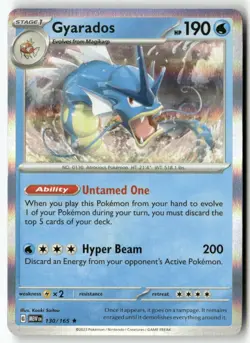 Gyarados 130/165 Rare 151 Pokemon Holo Near Mint - Image 1