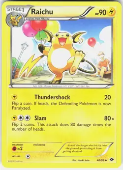 Raichu 40/99 Uncommon Next Destinies Pokemon Lightly Played - Image 1
