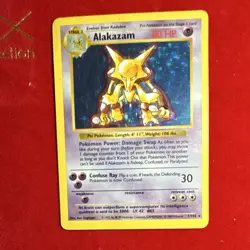 Alakazam 1/102 Base Set SHADOWLESS 80 HP Holo Holo Rare ENG 1999 Stage 2 WOTC - Image 2