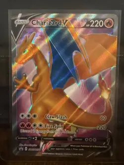 Pokemon TCG Charizard V Full Art Holo SWSH050 Champions Path Black Star Promo NM - Image 1