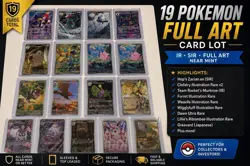 19 Pokemon Full Art Card Lot IR/SIR NM Hop’s Zacian Clefairy x2 Murkrow - Image 1