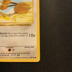 First Edition Doduo 048/102 Base Set (Shadowless) Pokemon Card small crease - Image 4