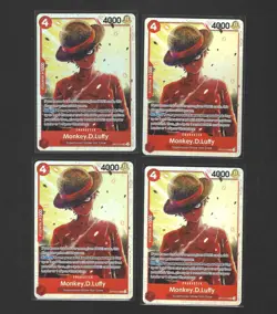 4x Monkey D. Luffy OP12-015 SR Playset NM English One Piece Card Game - Image 1