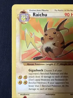 Raichu 29/62 Fossil Non-Holo Unlimited Vintage WOTC Pokemon TCG Card NM-LP - Image 2