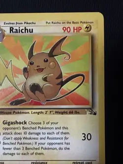 Raichu 29/62 Fossil Non-Holo Unlimited Vintage WOTC Pokemon TCG Card NM-LP - Image 3