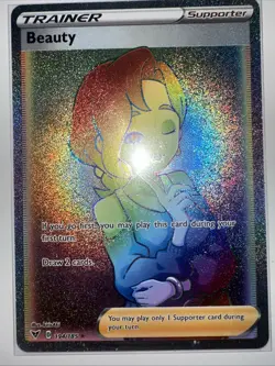Beauty 194/185 Vivid Voltage NM Full Art Secret Rainbow Rare Pokemon Card - Image 1