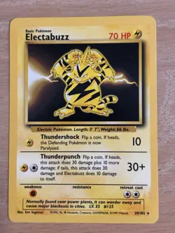 Electabuzz 020/102 Base Set Regular Pokemon Card - Image 1