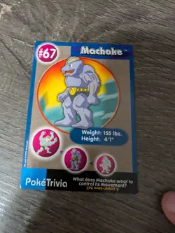 1999 Burger King Poketrivia Card #67 Machoke - Image 1