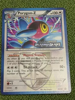 Porygon-Z Team Plasma BW84 Prerelease Black Star Promo LP x1 AND 1 bonus card! - Image 1
