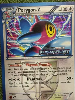Porygon-Z Team Plasma BW84 Prerelease Black Star Promo LP x1 AND 1 bonus card! - Image 2