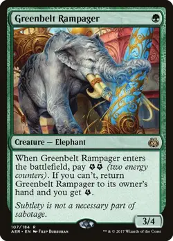 Greenbelt Rampager 107 Rare Aether Revolt Magic: The Gathering Lightly Played - Image 3