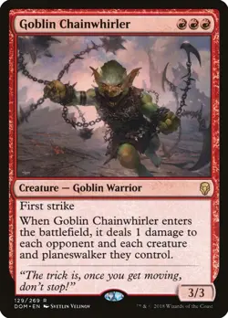NM - Foil - Goblin Chainwhirler - 129 - Dominaria - Image 1