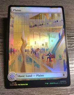 MTG Plains - 278 FOIL (Marvel Super Heroes) Captain America - Full Art Land - Image 1