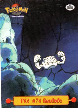 Pokemon TV6 #74 Geodude Card 1999 Topps TV Animation Edition - Image 1