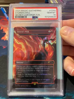 MTG Secret Lair Storms Will Borderless Foil PSA 10 - Image 1