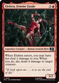 Elektra, Femme Fatale *FOIL* - Commander: Marvel Super Heroes - 687 - LP/NM - Image 1