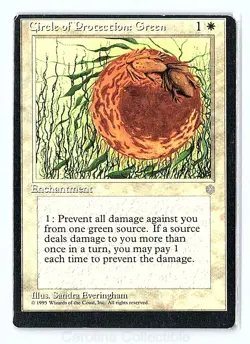 Circle of Protection: Green (Error, Miscut) LP - Ice Age Magic: The Gathering - Image 1