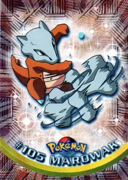 Pokemon #105 Marowak Card Non Holo Blue Label 1999 Topps TV Animation Edition - Image 1