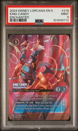 2024 DISNEY LORCANA EN 5-SHIMMERING SKIES KING CANDY - SWEET ABOMINATION PSA 9 - Image 1