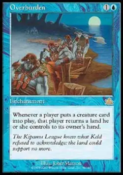 MTG English Overburden Medium Play Normal Prophecy - Image 1