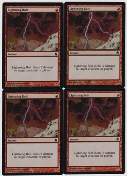 MTG Foil 4X Lightning Bolt X4 Premium Deck Series Fire & Lightning Magic - LP/NM - Image 1