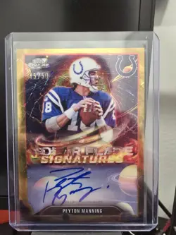 2025 Topps Cosmic Chrome - Solar Flare Peyton Manning Auto Gold Refractor /50 - Image 1