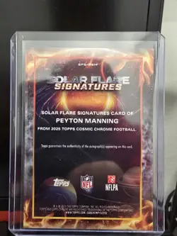 2025 Topps Cosmic Chrome - Solar Flare Peyton Manning Auto Gold Refractor /50 - Image 2