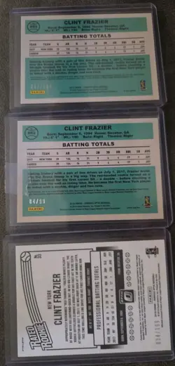 5 2018 CLINT FRAZIER INSERT/PARALLEL ROOKIE CARD LOT 4 ARE #/ED OPTIC TOPPS DK - Image 2