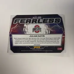 2025 Panini Prizm Draft Picks - Fearless Julian Sayin #F-JSN Gold Ice Prizm (RC) - Image 2