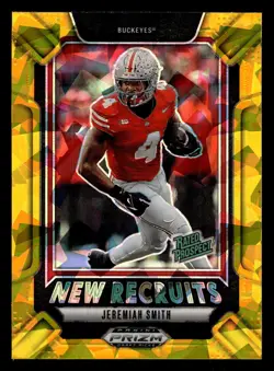 2025 Panini Prizm Draft Picks #25 Jeremiah Smith New Recruits Gold Ice - Image 1