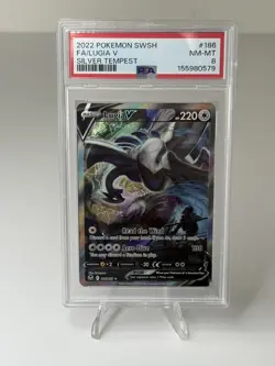 Lugia V Alt Art 2022 Pokemon Silver Tempest 186/195 Ultra Rare PSA 8 NM-MT - Image 1
