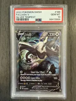 Pokemon Lugia V Full Art Ultra Rare Silver Tempest PSA 10 Holo Card #186/195 - Image 1