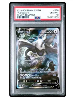 Pokemon TCG Lugia V 186/195 Silver Tempest Full Art Ultra Rare Holo PSA 10 - Image 1