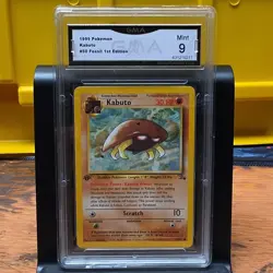 Pokemon TCG Kabuto 50/62 Fossil 1st Edition GMA 9 Common English Card - Image 1
