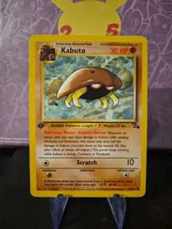 Pokemon Card Kabuto 50/62 1st Edition Fossil Common WOTC LP/NM - Image 1