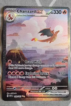 Pokemon TCG Charizard EX 199/165 Scarlet & Violet 151 Illustration Rare Card - Image 1