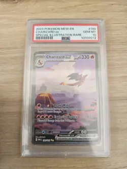 Pokemon TCG Charizard EX 199/165 Scarlet Violet 151 English Card PSA 10 GEM MINT - Image 1
